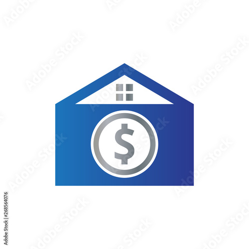 vector illustration home envelope and dollar icon logo design