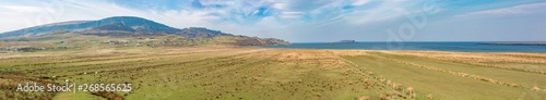 Staffin and Staffin Bay Landscape Panorama Highlands Isle of Skye Scotland