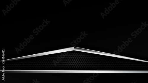 Abstract Layered Black Chrome Trim Automotive Background for all business company with high end look