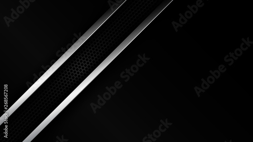 Abstract Layered Black Chrome Trim Automotive Background for all business company with high end look