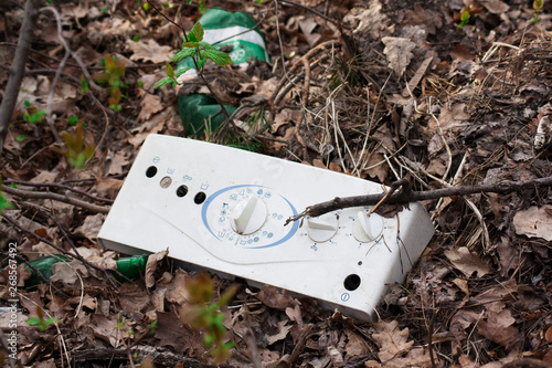 Wallpaper Mural Plastic trash in the forest - pollution of nature by man Torontodigital.ca