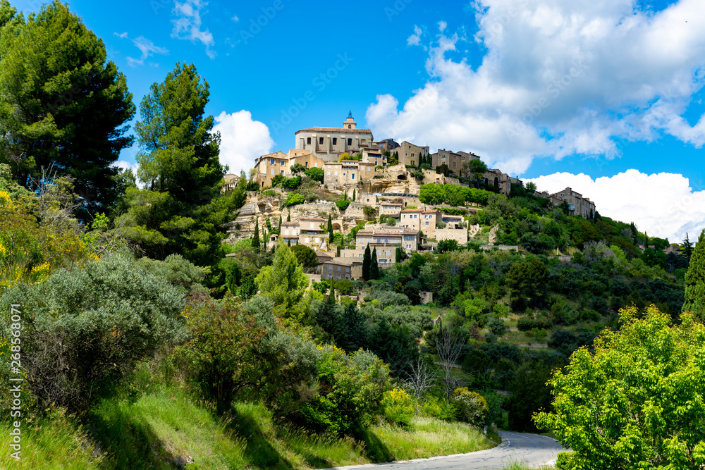 Provencal ancient town Gordes, tourists and vacation destination in South of France