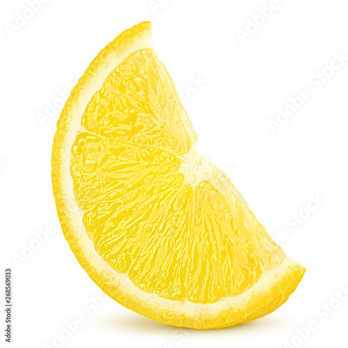lemon slice, clipping path, isolated on white background full depth of field