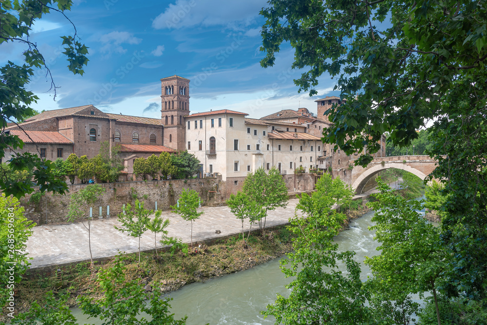 Tiber island - Tevere river - Rome - Italy