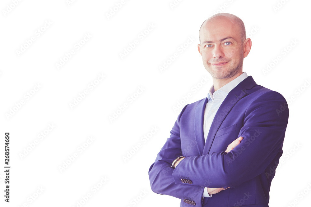 Portrait of a handsome smiling business man, isolated on white background Portrait of a handsome smiling business man, isolated on white background