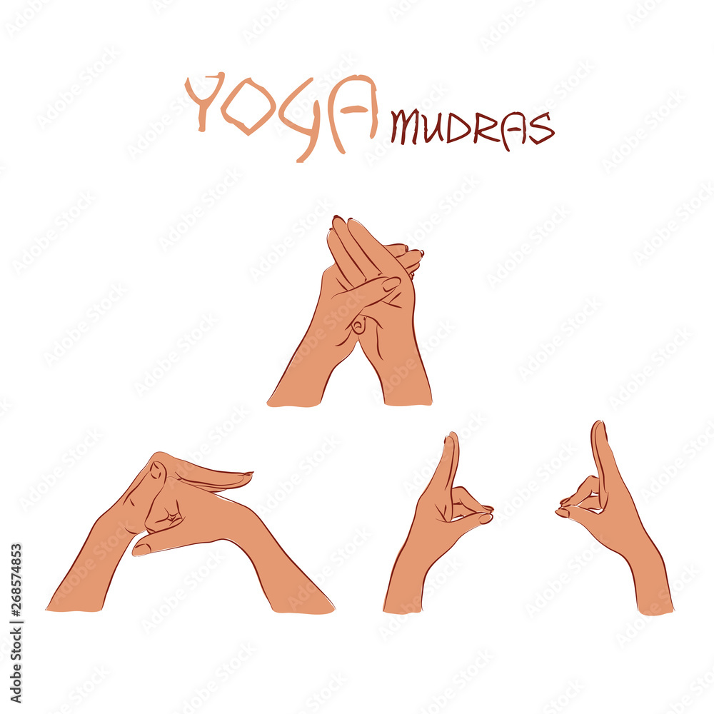 Vector Mudras Hands Color Isolated Line Fingers Stock Vector Adobe Stock Vector Mudras Hands Color Isolated Line Fingers Stock Vector Adobe Stock