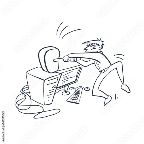 computer program tester vector illustration doodle sketch