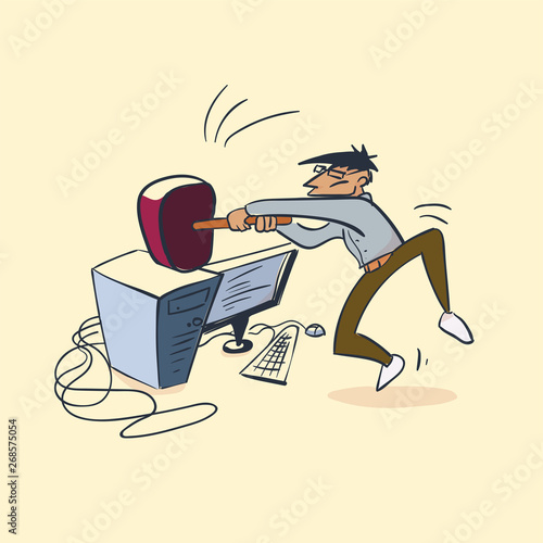 computer program tester vector illustration doodle isolated