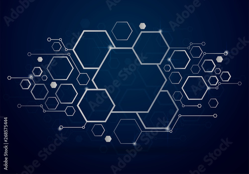 Technology background with geometric hexagon concept, Vector design