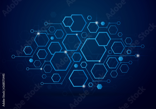 Technology background with geometric hexagon concept, Vector design