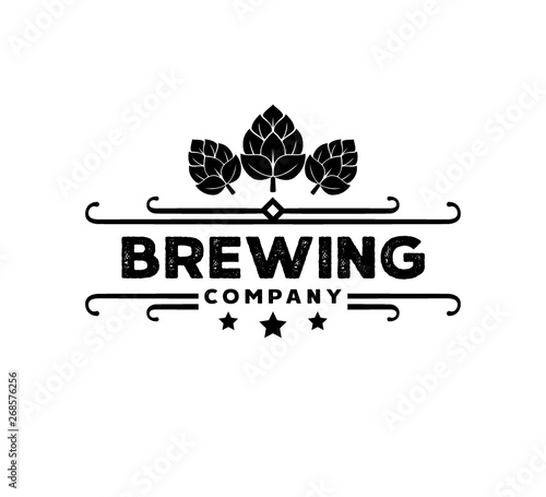 craft beer brewing company vector logo design concept on white background