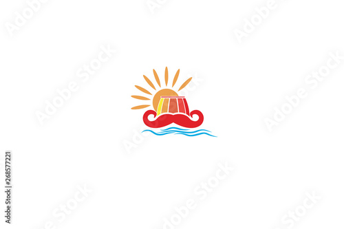 logo with a barrel that floats on water