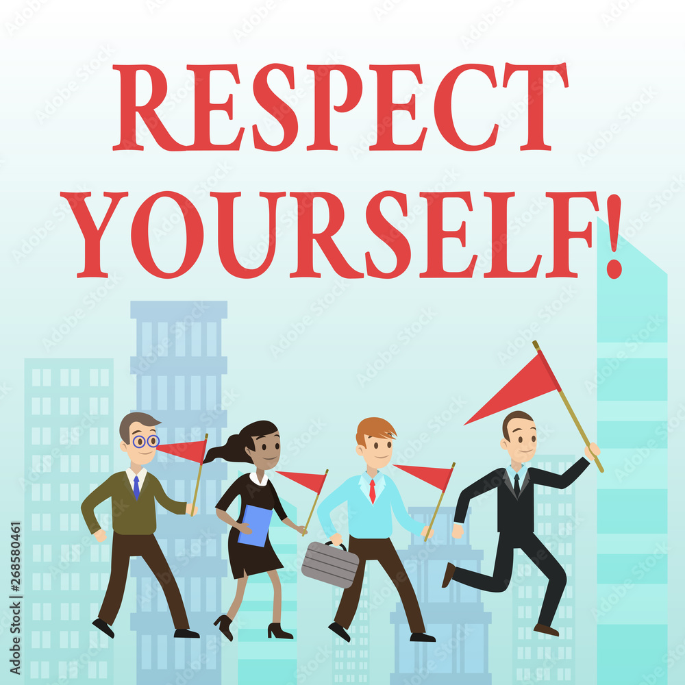 Word writing text Respect Yourself. Business photo showcasing believing that you good and worthy being treated well Word writing text Respect Yourself. Business photo showcasing believing that you good and worthy being treated well