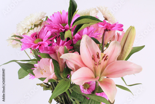 Easter Boquet with assorted colors of flowers in pink, fuchia, white and pink pastels