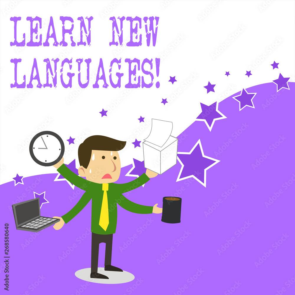 Text sign showing Learn New Languages. Business photo text developing ability to communicate in foreign lang Text sign showing Learn New Languages. Business photo text developing ability to communicate in foreign lang
