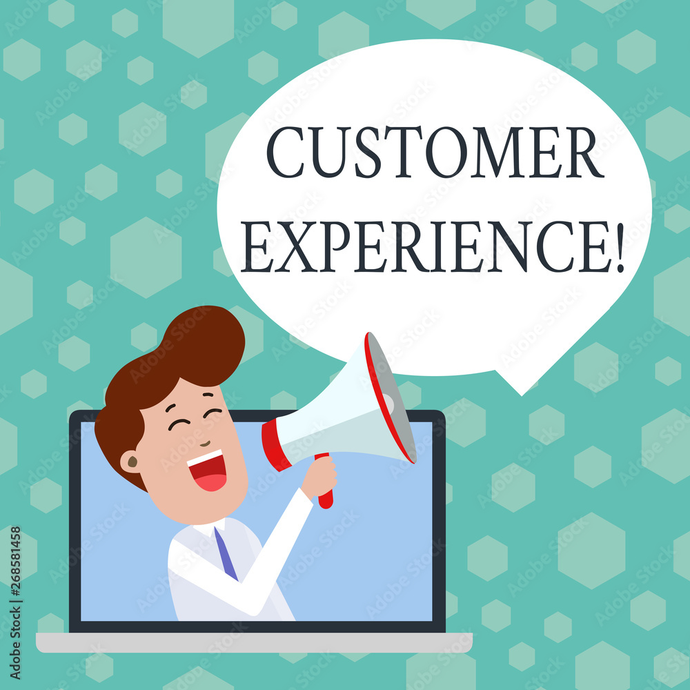 Text sign showing Customer Experience. Business photo showcasing product of interaction between organization and buyer Text sign showing Customer Experience. Business photo showcasing product of interaction between organization and buyer