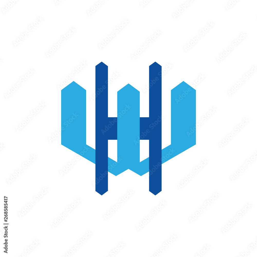 letters hw linked geometric colorful logo letters hw linked geometric colorful logo