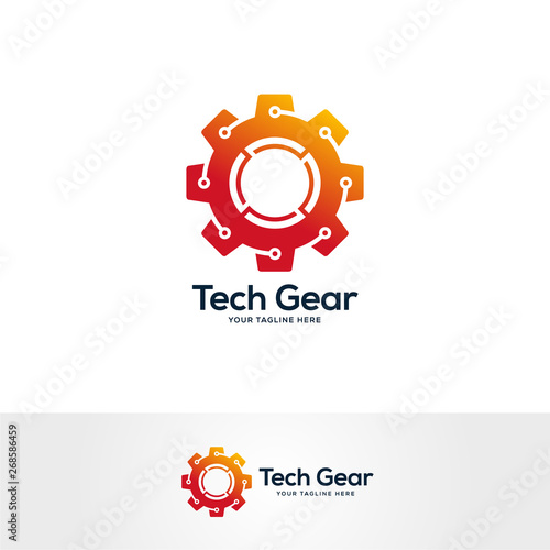 gear logo design concept, service logo design template, tech logo design
