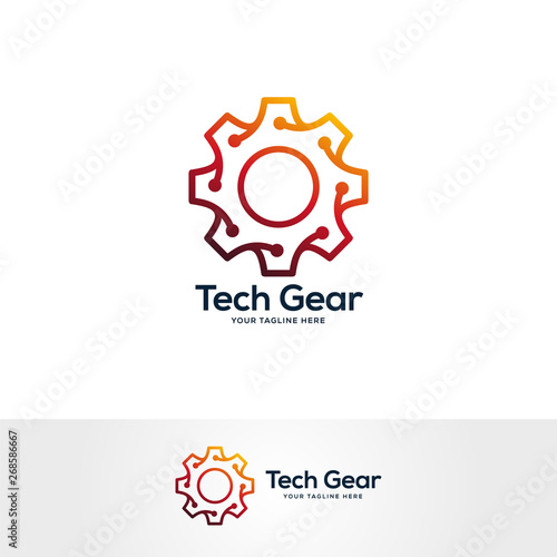 gear logo design concept, service logo design template, tech logo design