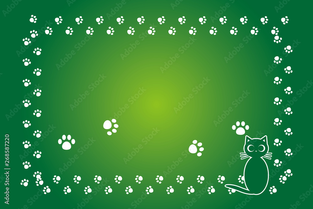 背景素材 ねこの足跡 肉球 子ねこ アニマル かわいい イラスト ペットショップ ポップアート 無料 Stock Vector Adobe Stock