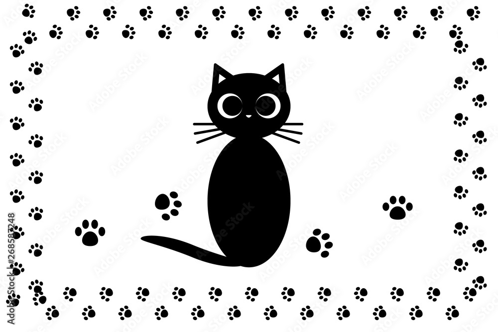 背景素材 猫の足跡 肉球 こ猫 動物 かわいい イラスト 動物病院 ペットショップ 宣伝広告 チラシ Stock ベクター Adobe Stock