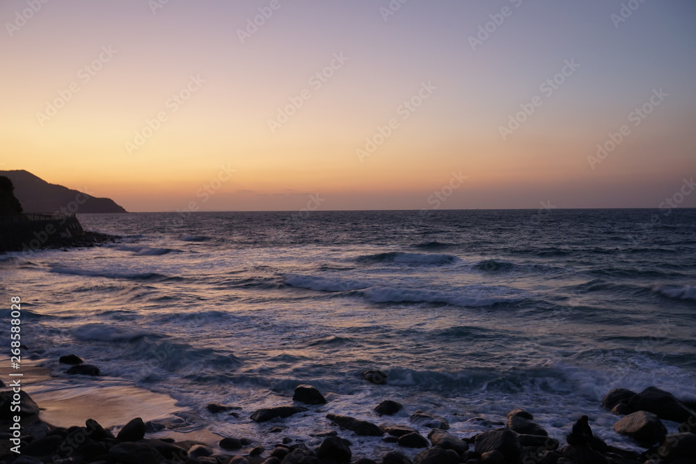 夕暮れの海の風景景色 夕暮れの海の風景景色