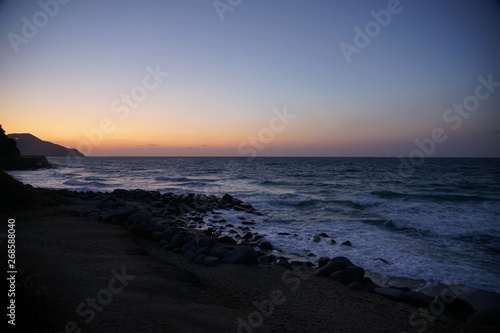 夕暮れの海の風景景色