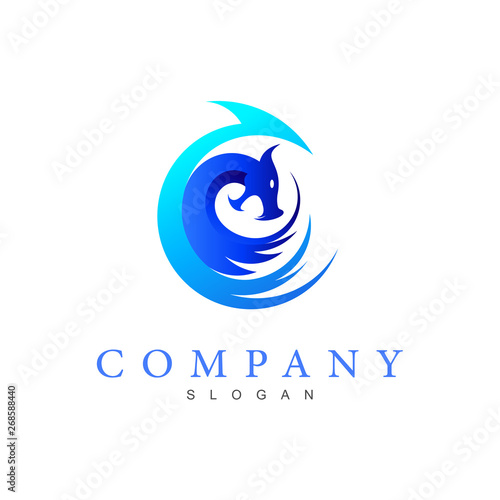 dragon logo, dragon head logo with a circular look + dragon and arrow + game application icon + martial arts logo