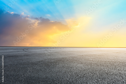 Empty race track and sky nature landscape at sunrise © ABCDstock