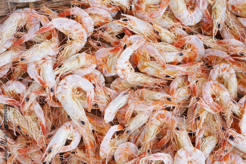 close up Small dried shrimp for cooking