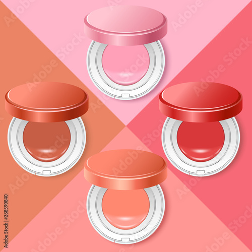 Cushion compact foundation packaging template : Vector Illustration