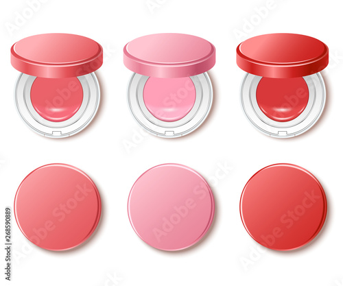 Cushion compact foundation packaging template : Vector Illustration