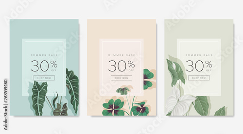 Botanical summer sale banne...