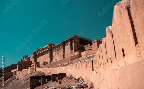 Amber Fort at Jaipur Rajasthan. Amer Fort is a primary tourist attraction and UNESCO World Heritage site at Rajasthan, India