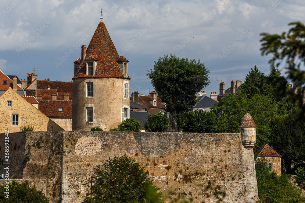 Medieval fortifications of Avallon historic town, France