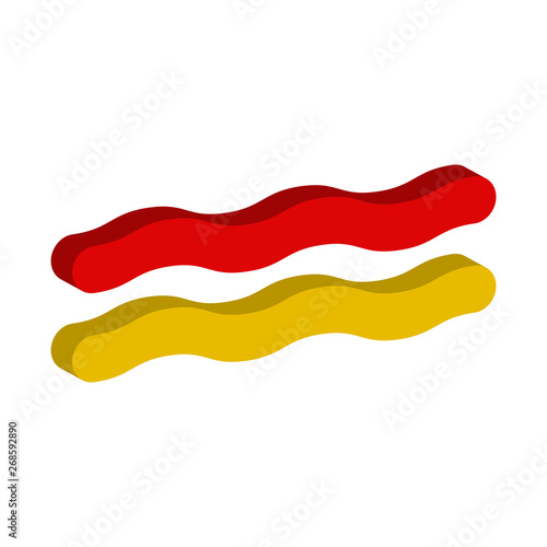 Sauces. Ketchup and mustard icon.Isometric and 3D view.