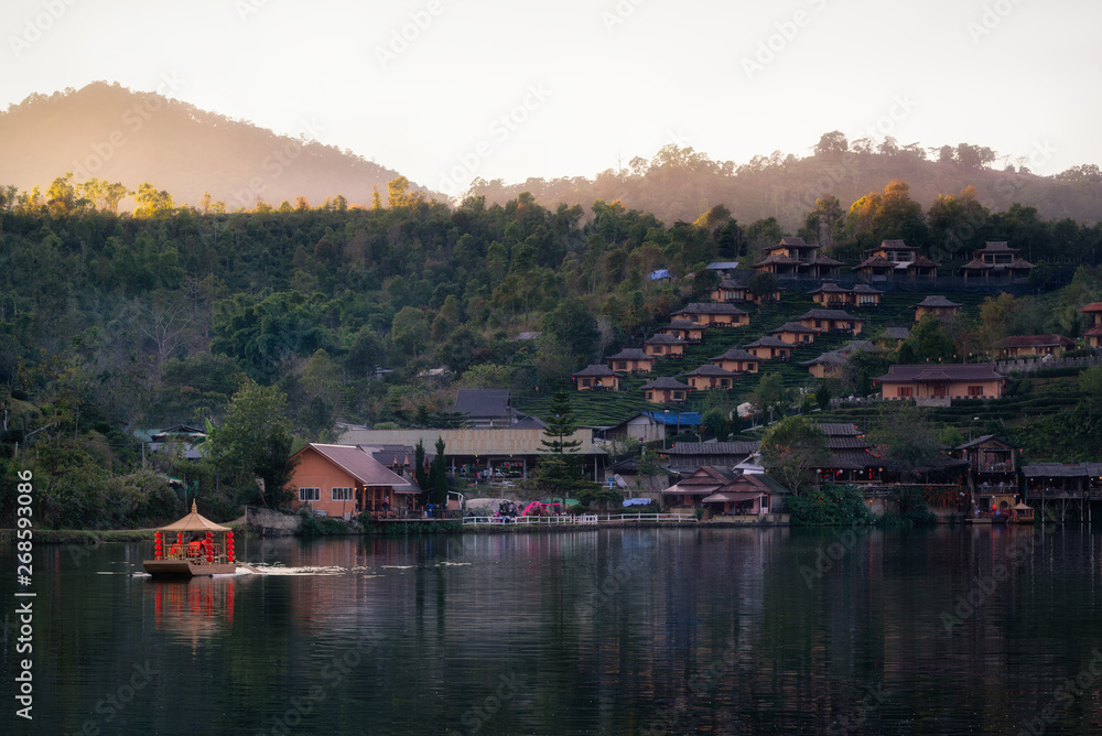 Ban Rak Thai, a Chinese settlement in Mae Hong Son province, Northern Thailand. The village was established, and is still populated by Chinese Kuomintang refugees who escaped the communists in 1949.