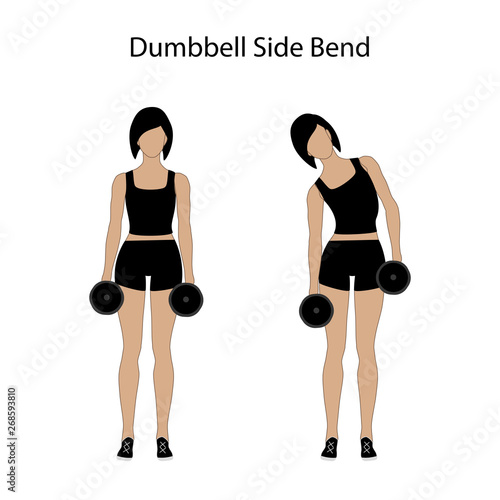 Dumbbell side bend exercise