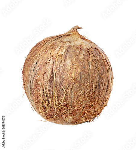 Tropical fruit coconut isolated on a white