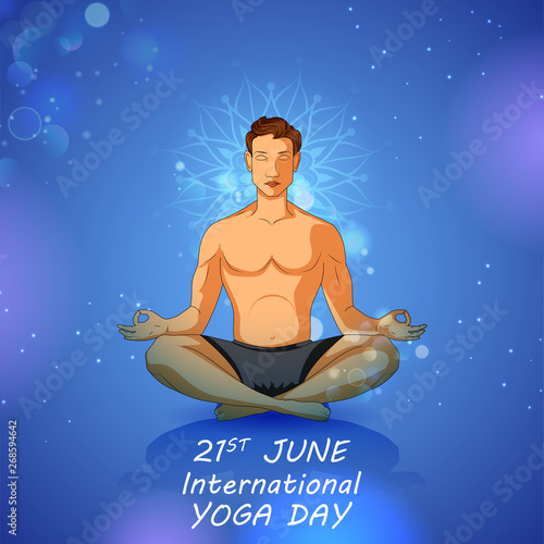 illustration of people doing asana for International Yoga Day on 21st June