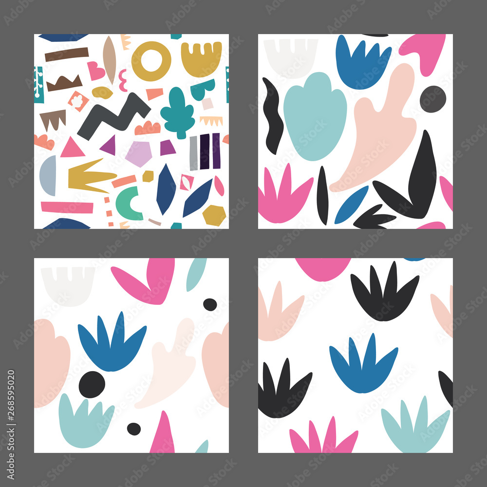 Set with trendy texture.Patterns design for printing, texture, cover design. Isolated. Vector Illustration.