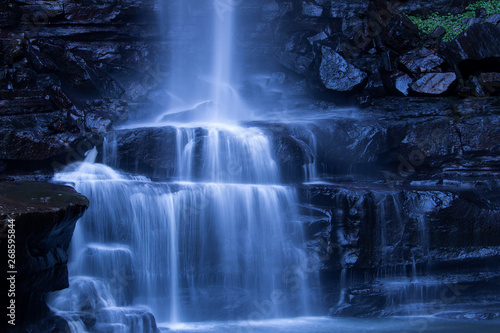 Belmore Water Falls  New South Wales. Cascading Water on Rocks and Pond.