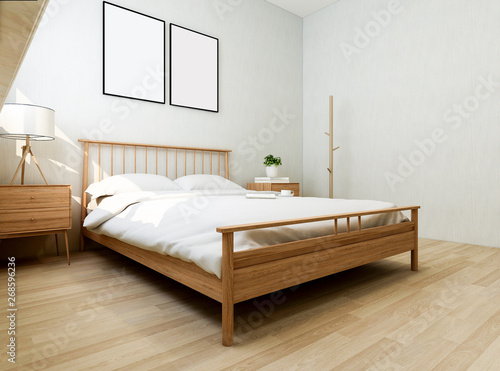 Clean, elegant and spacious bedroom at home