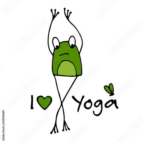 Funny yoga frog, sketch for your design