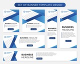 set of promotion kit banner template design with modern and minimalist concept user for web page, ads, annual report, banner, background, backdrop, flyer, brochure, card, poster, presentation lauyout 
