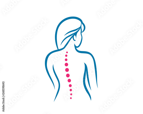 Medical Chiropractic Logo In White Isolated Background