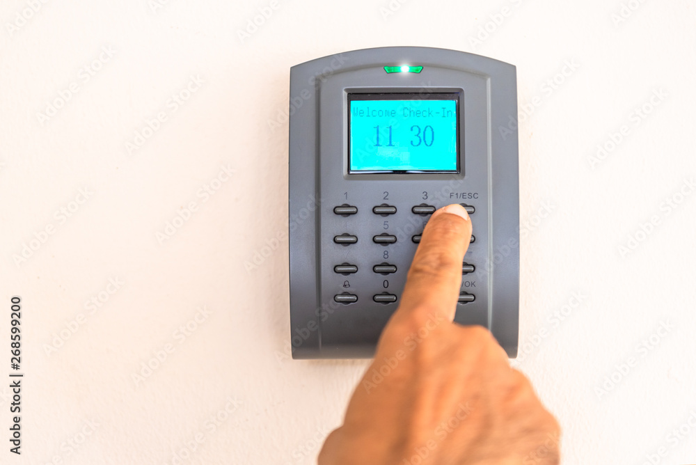 Man hand using security key card scanning to open the door to entering p home and building for security system Man hand using security key card scanning to open the door to entering p home and building for security system