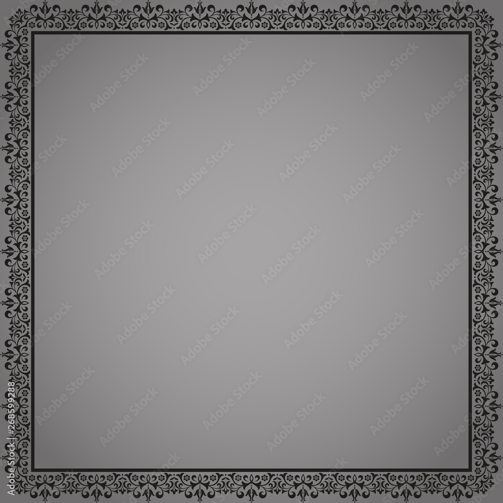 Decorative frame Elegant vector element for design in Eastern style, place for text. Floral black border. Lace illustration for invitations and greeting cards Decorative frame Elegant vector element for design in Eastern style, place for text. Floral black border. Lace illustration for invitations and greeting cards