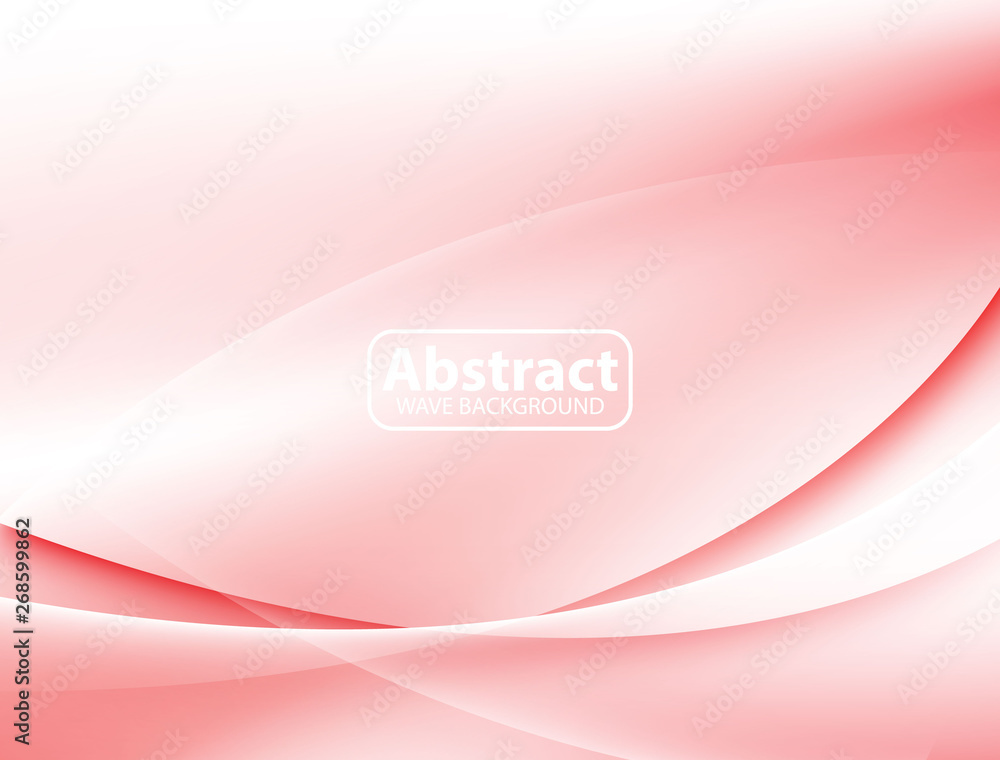 Red Wave Abstract Background - obrazy, fototapety, plakaty 