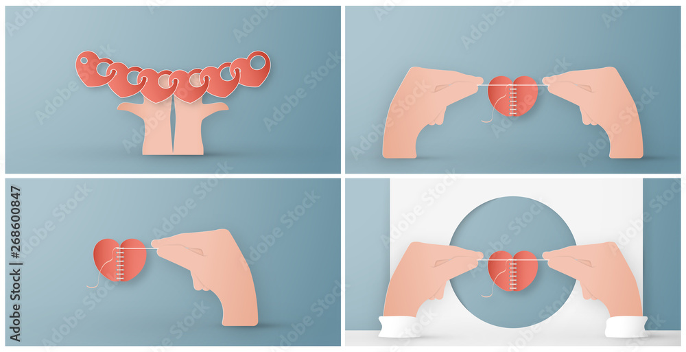 Vector illustration in concept of health insurance. Template element design is on pastel blue background for cover, web banner, poster, slide presentation. Art Craft for kid in 3D paper cut style. Vector illustration in concept of health insurance. Template element design is on pastel blue background for cover, web banner, poster, slide presentation. Art Craft for kid in 3D paper cut style.